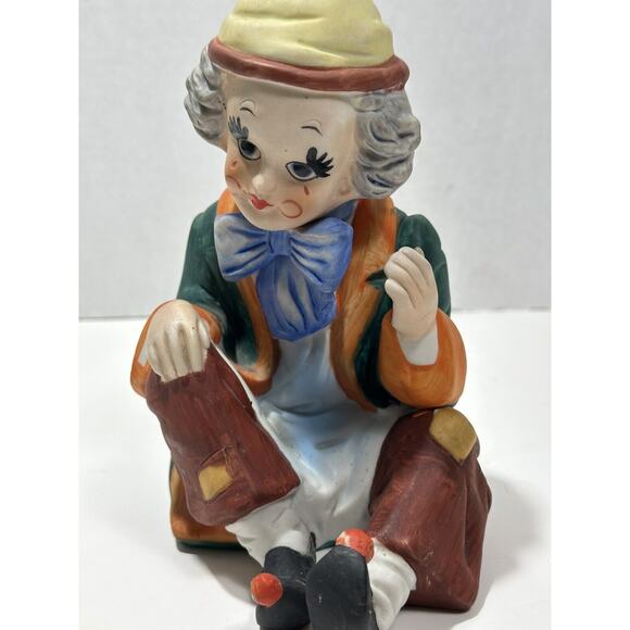 Vintage Ceramic Clown Music Box Peanuts Characters Winitty Design 1972 Rotates - Picture 6 of 8